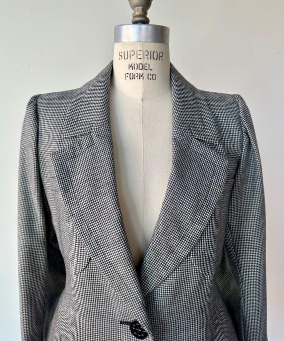 Vintage YSL Rive Gauche Houndstooth Blazer | Size… - image 6
