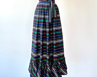 Vintage Ribbon Stripe Wrap Skirt | Adjustable 28” Waist - Etsy