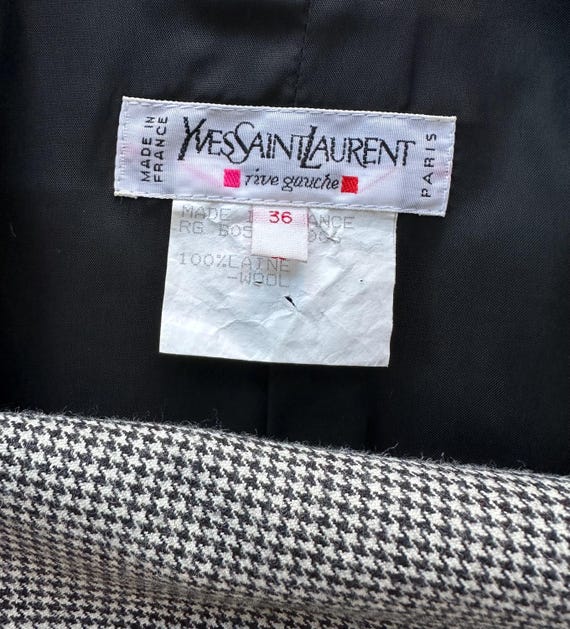 Vintage YSL Rive Gauche Houndstooth Blazer | Size… - image 8
