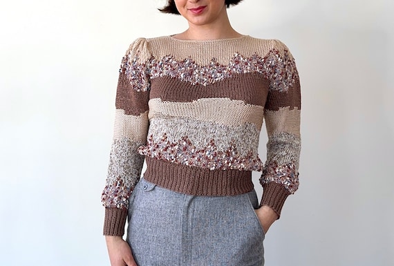 Vintage Nannell Handknit Intarsia Sweater | Small - image 1