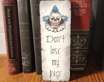 Horror Bookmark Clown Skull gifts for horror readers