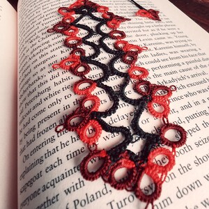 Red and Black Lace Bookmark | gifts for readers