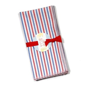 Parlor Primary Color Striped Dinner Napkins, Set of 2
