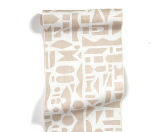 Mixta Table Runner in Sand, 100% linen - A light-toned, minimal touch for your mid-century or scandi-inspired table