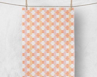 NEW Lattice Print - 100% Linen Tea Towel - Bring a sweet pastel vibe to your kitchen. Also makes a beautiful eco-wrapping for gifts.