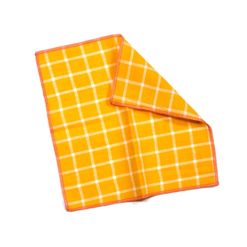 Tepache Yellow Windowpane Cloth Cocktail Napkins, Set of 4 zdjęcie 3