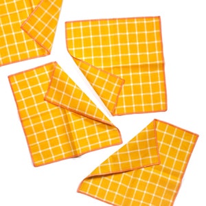 Tepache Yellow Windowpane Cloth Cocktail Napkins, Set of 4 zdjęcie 5