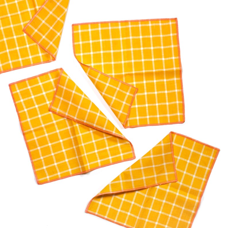 Tepache Yellow Windowpane Cloth Cocktail Napkins, Set of 4 image 5