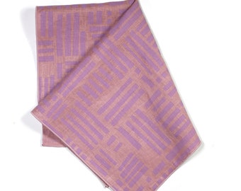 Hand-Printed 'Maze' Linen Dinner Napkins in Amethyst - Make any meal more special with hand printed linen napkins