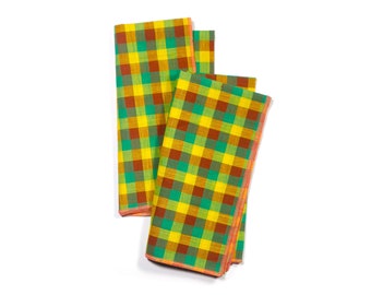 Heatwave Multi-color Gingham Cloth Dinner Napkins, Set of 2