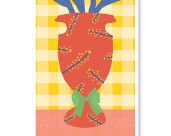 The Red Urn - Modern Floral Greeting Card in Bold Primary Colors, for Her or any Flower Lover