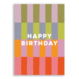 Barras de colores: Tarjeta de cumpleaños geométrica moderna para amantes del diseño y el color