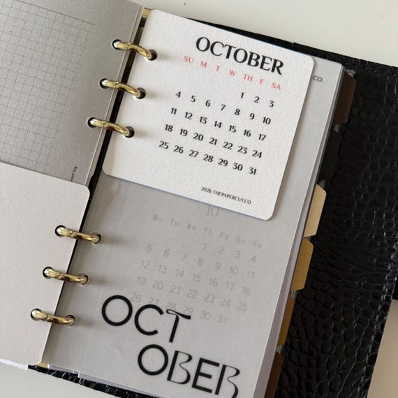 Square Calendar Dashboard Inserts (Oct 2026-Oct 2027)