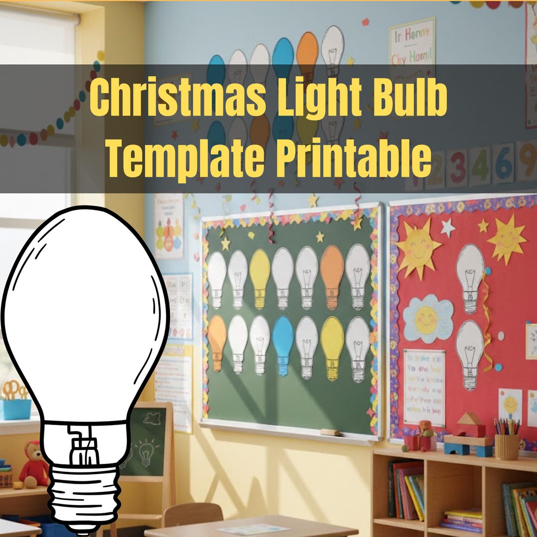 Christmas Light Bulb Template Printable – Large, Medium and Small ...