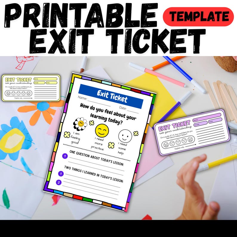 Printable Exit Ticket Template for Teachers | Student Reflection ...