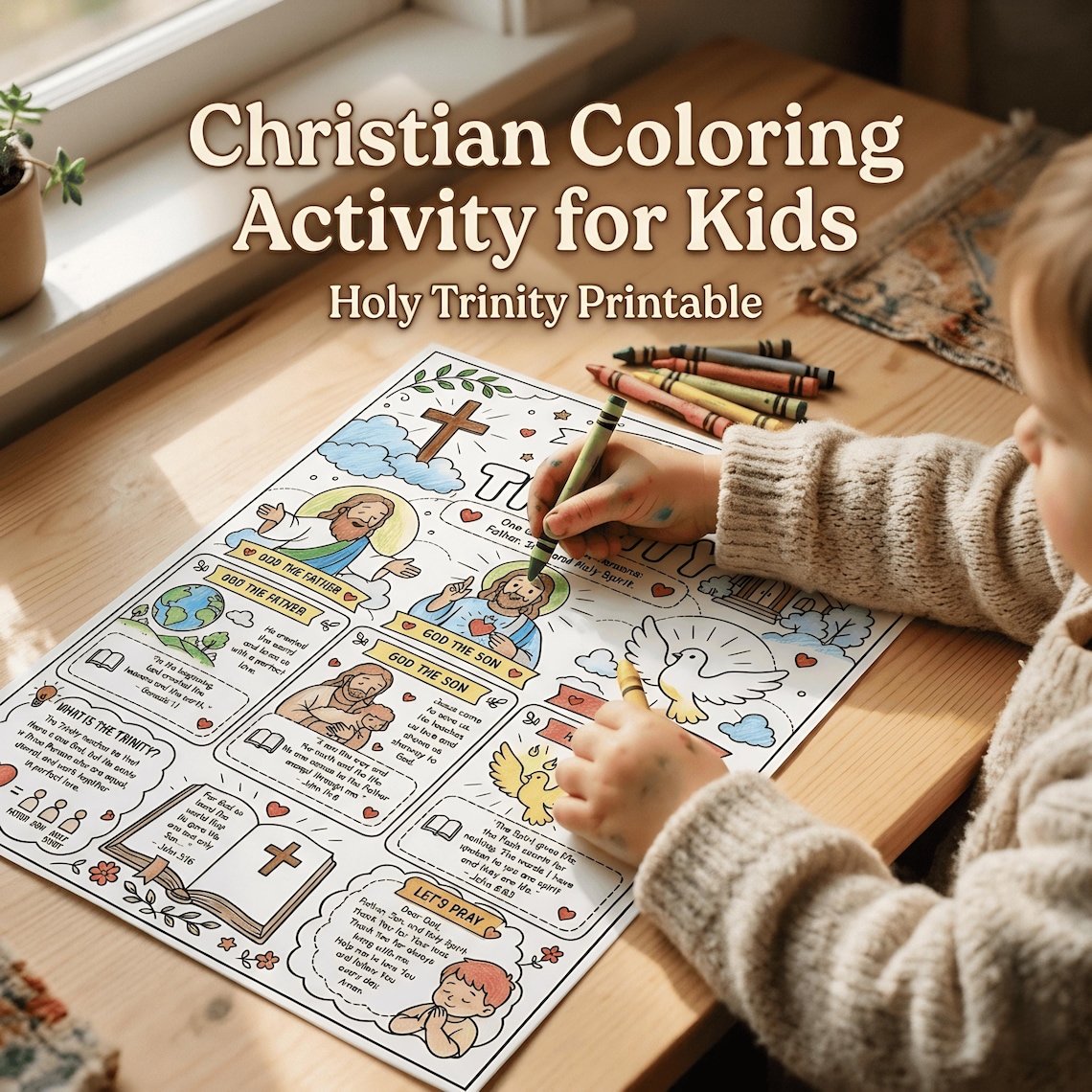 Trinity Worksheet.pdf Holy Trinity Coloring Page Printable PDF for Kids, Christian Sunday ...