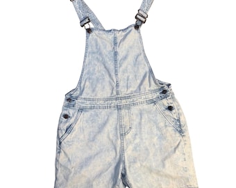 Vintage Acid Wash Denim Shorts Dam L Ljusblå 90-tals Festival Grunge Boho