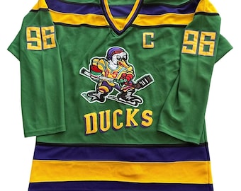 Camiseta de hockey vintage de Charlie Conway de los Mighty Ducks, talla XL para hombre, color verde, réplica de la película.