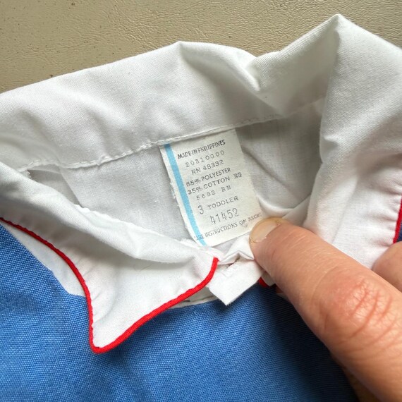 Vintage Romper Boys 3T Blue Teddy Bear Sailboat Nautical Heirloom Classic 80s View 3
