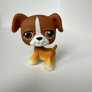 Littlest Pet Shop LPS Perro Bóxer #25 Marrón Blanco Imán 2004