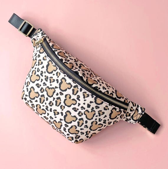 Leopard Print Mouse Bum Bag | Character Fanny Pack | Animal Theme Park Sling Crossbody Bag