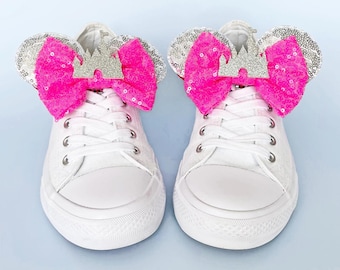 Mouse Ears For Trainers | Vacation Shoe Charms | Sneaker Accessories | Pink Silver Magic Castle