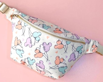 Multi Colour Mouse Balloons Bum Bag | Character Fanny Pack | Theme Park Sling Crossbody Bag