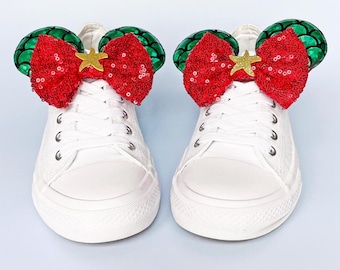 Mouse Ears For Trainers | Vacation Shoe Charms | Sneaker Accessories | Mermaid Inspired Sequin Bows