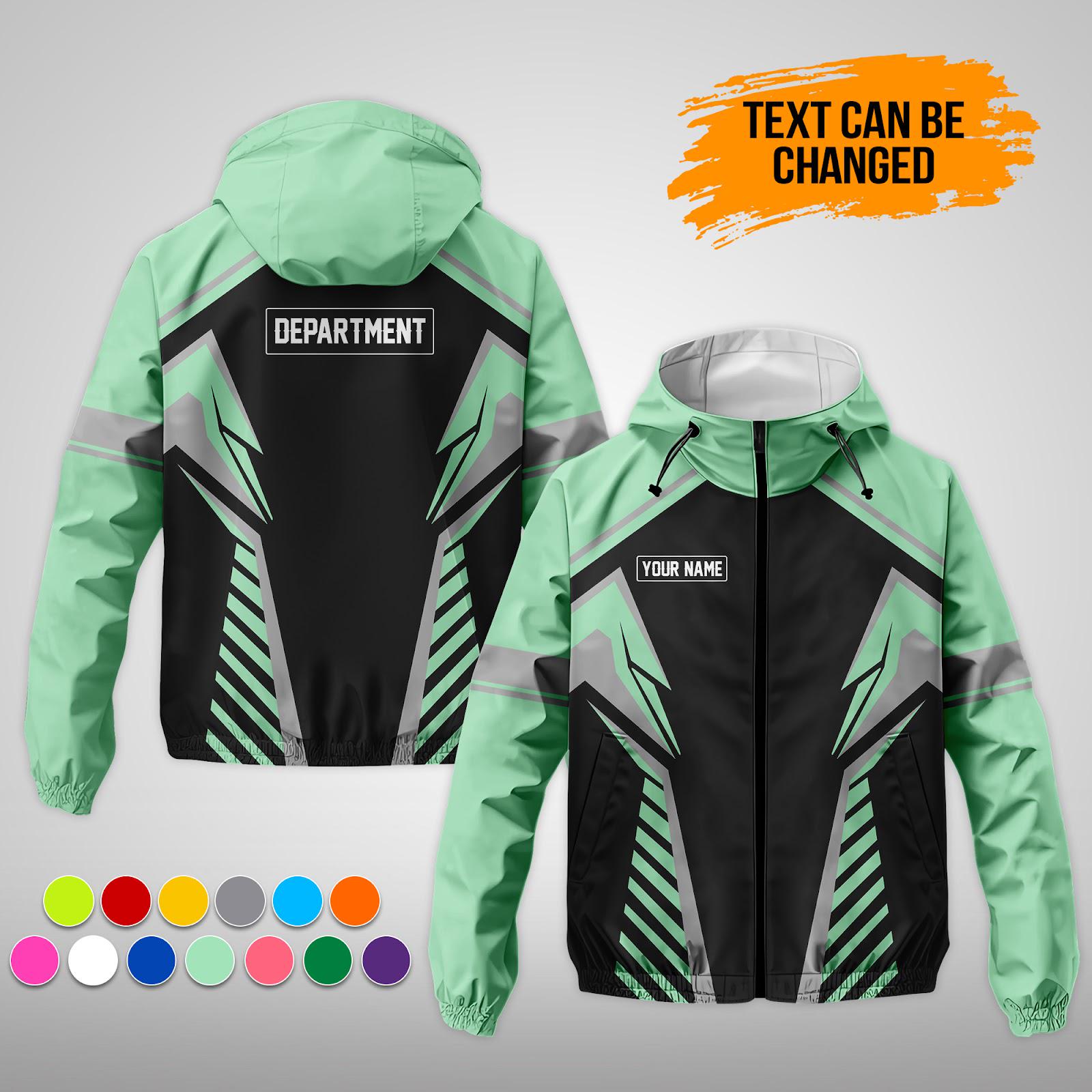 Custom Heavy Equipment Jacket: Personalized Name 3D Printed Windbreaker ...