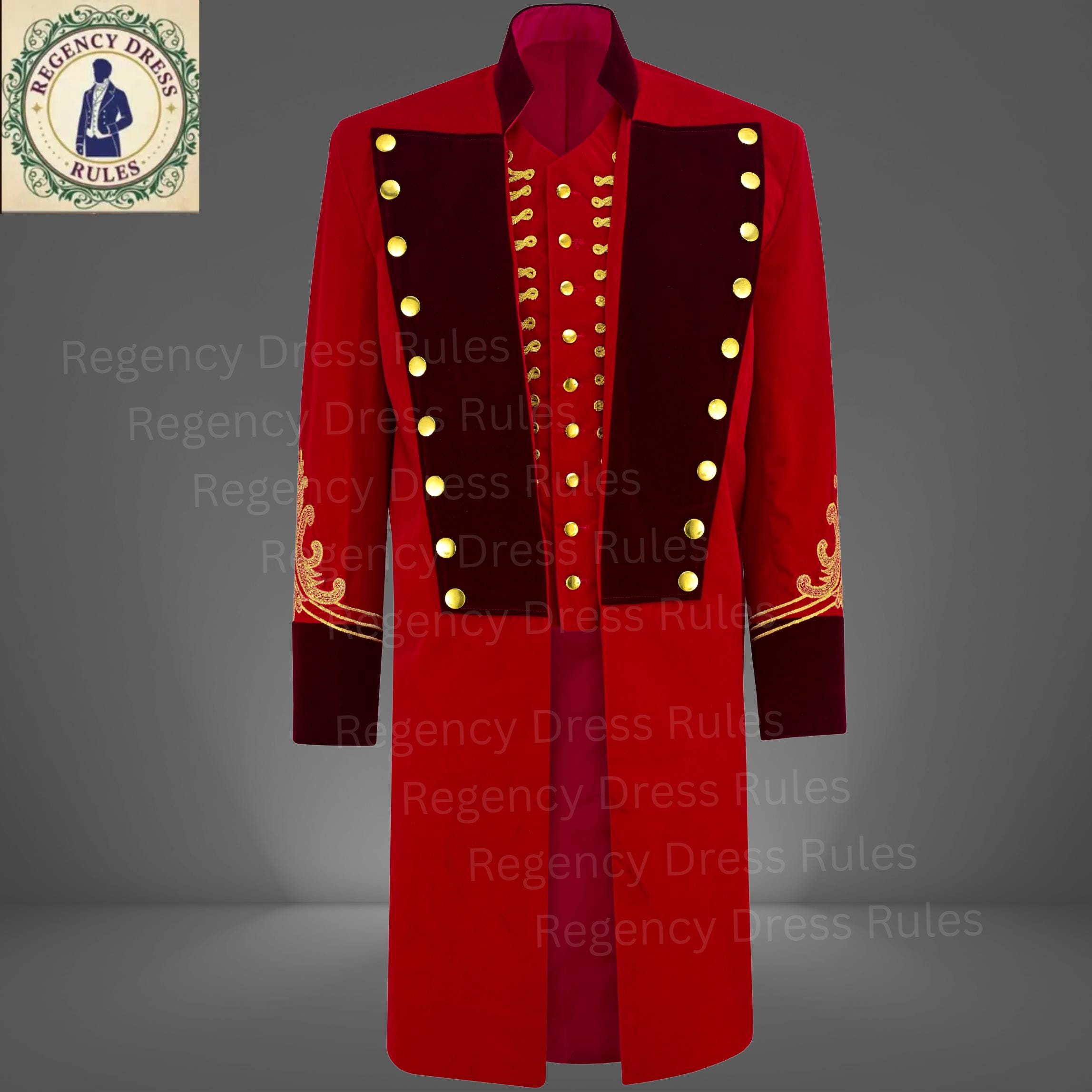 Handmade Showman Red Velvet Ringmaster Tailcoat – Victorian Circus ...