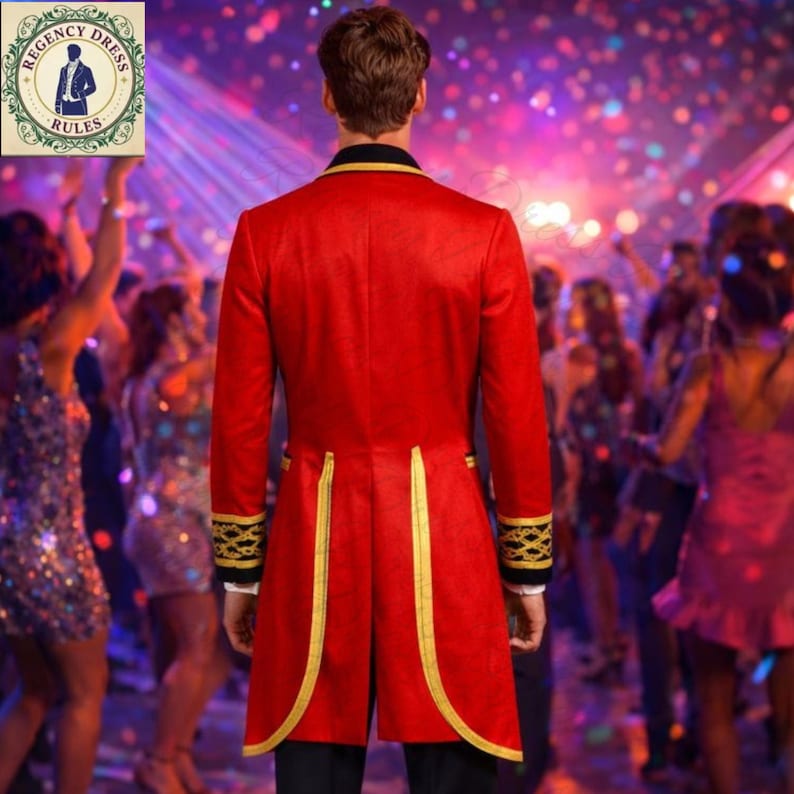 Red Velvet Ringmaster Costume – Gold Braided Tailcoat, Showman ...