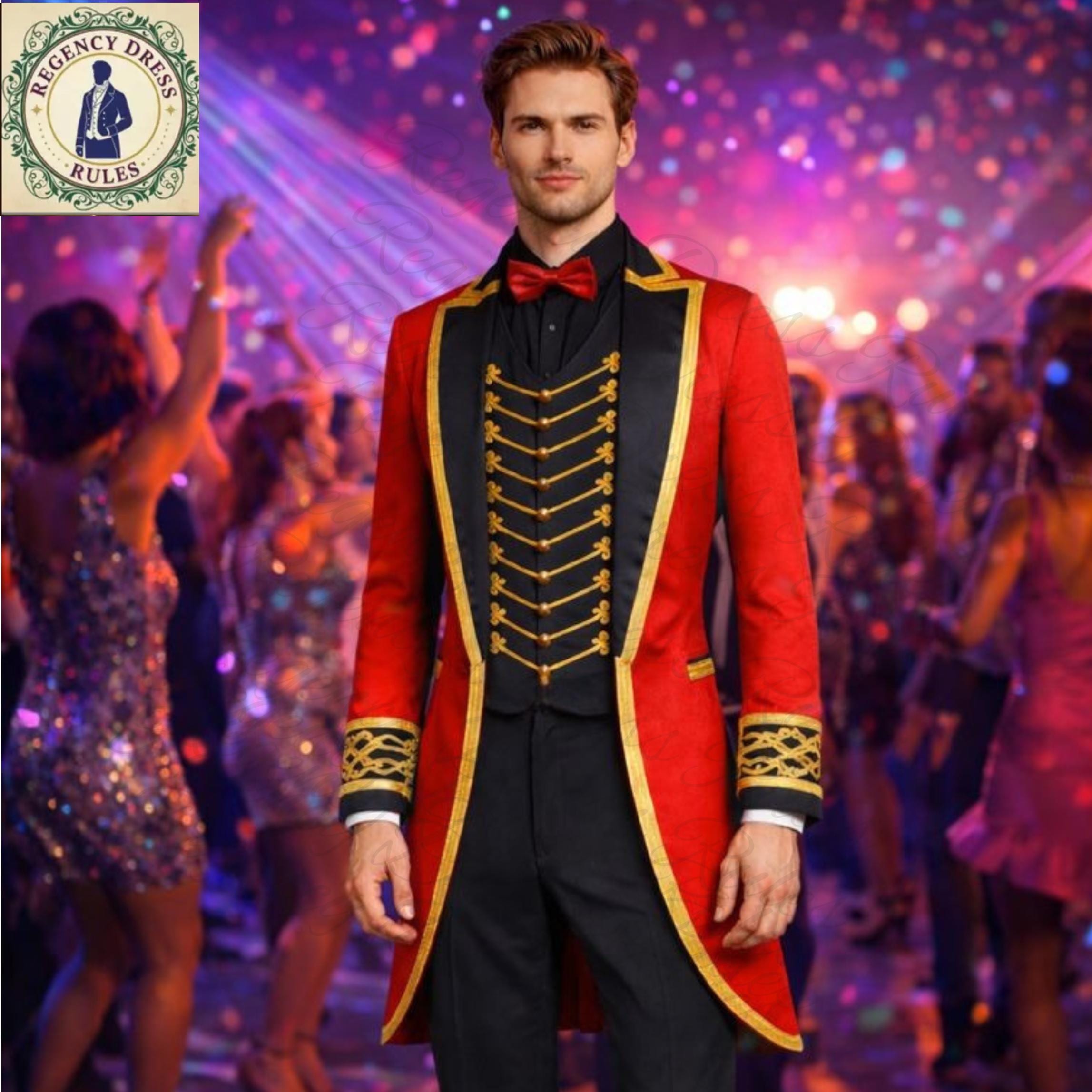 Red Velvet Ringmaster Costume – Gold Braided Tailcoat, Showman ...
