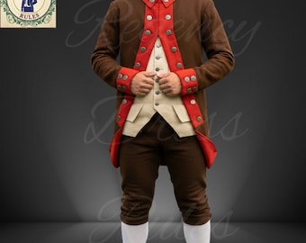 イギリス軍のレッドコート衣装:18世紀のウール製独立戦争時の制服 イギリス軍のレッドコート衣装:18世紀のウール製独立戦争時の制服