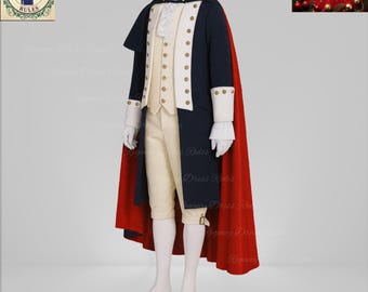 Nachbildung der George Washington Uniform - Wollmantel, Amerikanische Revolution, Cosplay
