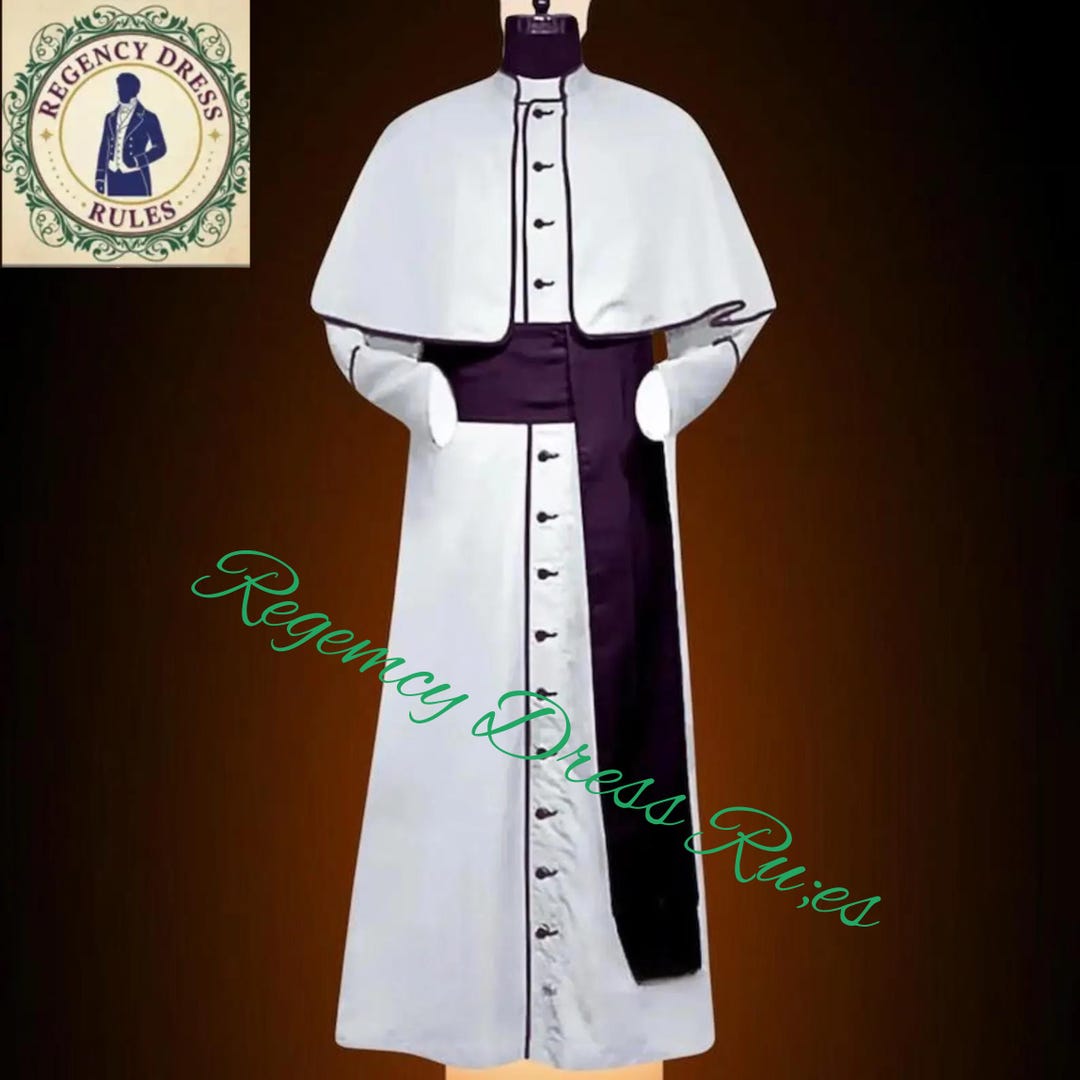 Custom White Wool Blend Roman Cassock With Purple Sash - Etsy