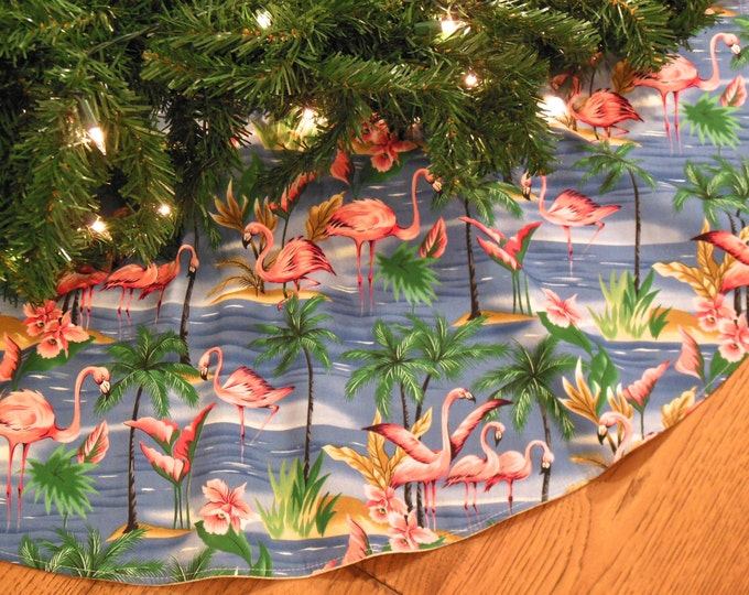 Flamingo Christmas Tree Skirt 
