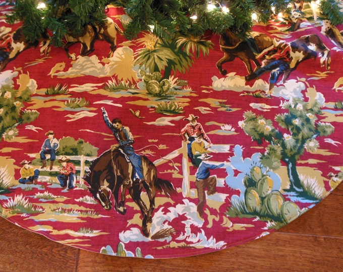 Cowboy Christmas Tree Skirt Western Tree Skirt Western Etsy