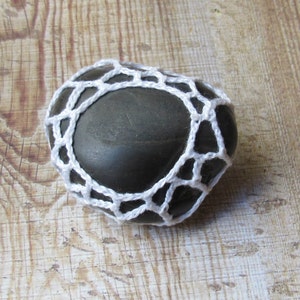 Crochet Lace Stone Paperweight Ornament Wedding Table Rock Cozy Pattern Weight Sewing White Doily Decoration Homewares Decor Gift image 5