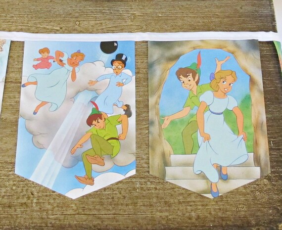 Peter Pan Nursery Bunting Birthday Party Supplies Baby Shower Etsy