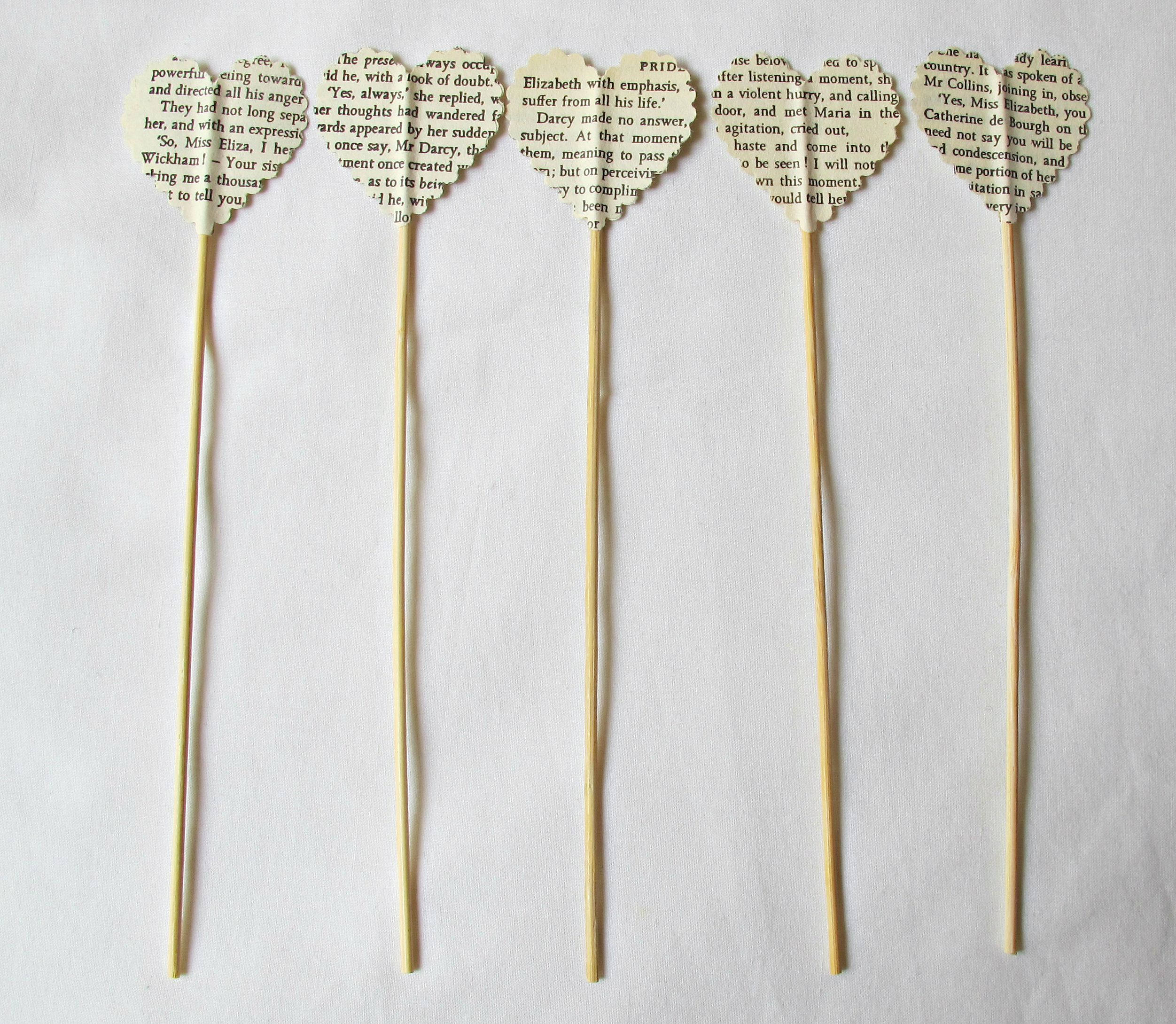 Heart Swizzle Stick Set Jane Austen Cocktail Stirrer Drinks Etsy