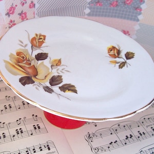 Red Cupcake Stand Floral High Tea Candy Buffet Table Afternoon Gift Homewares Party Wedding Repurposed Porcelain Decor