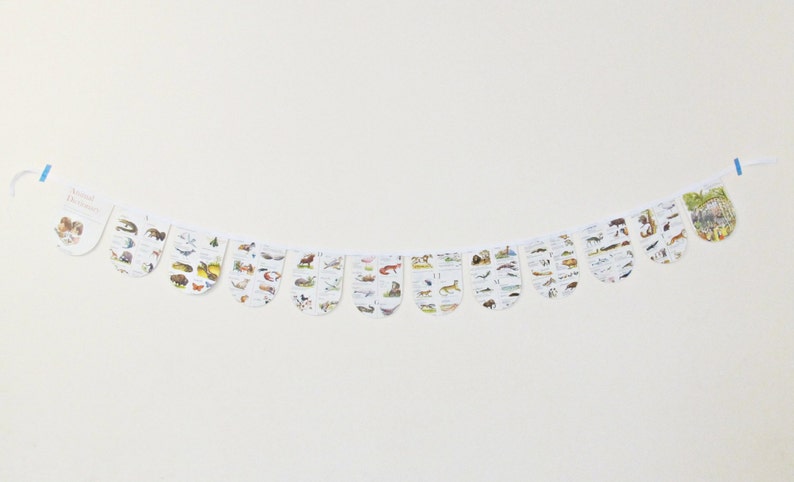 Animal ABC Bunting Nursery Dictionary Room Decoration Birthday Party Supplies Decor Garland White Educational For Kids Girls Boys image 7