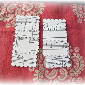 Sheet Music Scalloped Square Bridal Confetti Jane Austen Table Scatters Paper Ephemera Shapes Book Page Vintage Diecut Wedding Shower Decor image 4