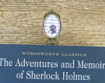 Sherlock Holmes Bookmark Gift Arthur Conan Doyle Boek Clip Bibliothecaris Reader Leraar Accessoires Planner voor haar Hem Silhouet Detective