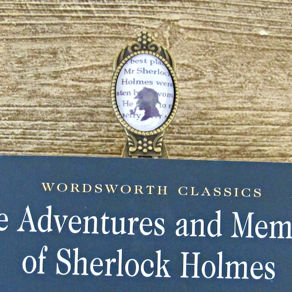 Sherlock Holmes Bookmark Gift Arthur Conan Doyle Book Clip Librarian Reader Teacher Accessories Planner For Her Him Silhouette Detective