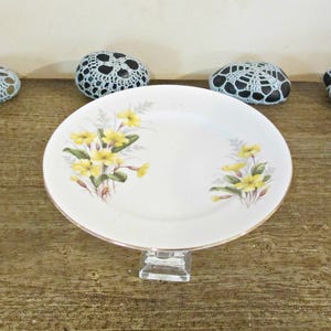 Upcycled Vintage Cake Stand: Royal Albert Yellow Floral Plate