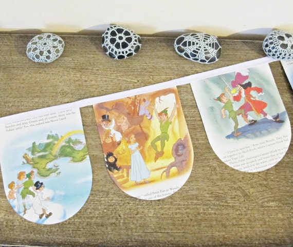 Peter Pan First Birthday Party Bunting Nursery Decor Baby Etsy