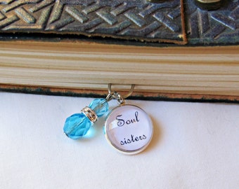 Soul Sisters Planner Charm Best Friends Beaded Stationery Journal Bookworm Gift Paperclip Paper Clip Bookmark Accessories