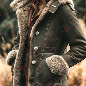 Vintage Green Suede Fur Coat - Etsy