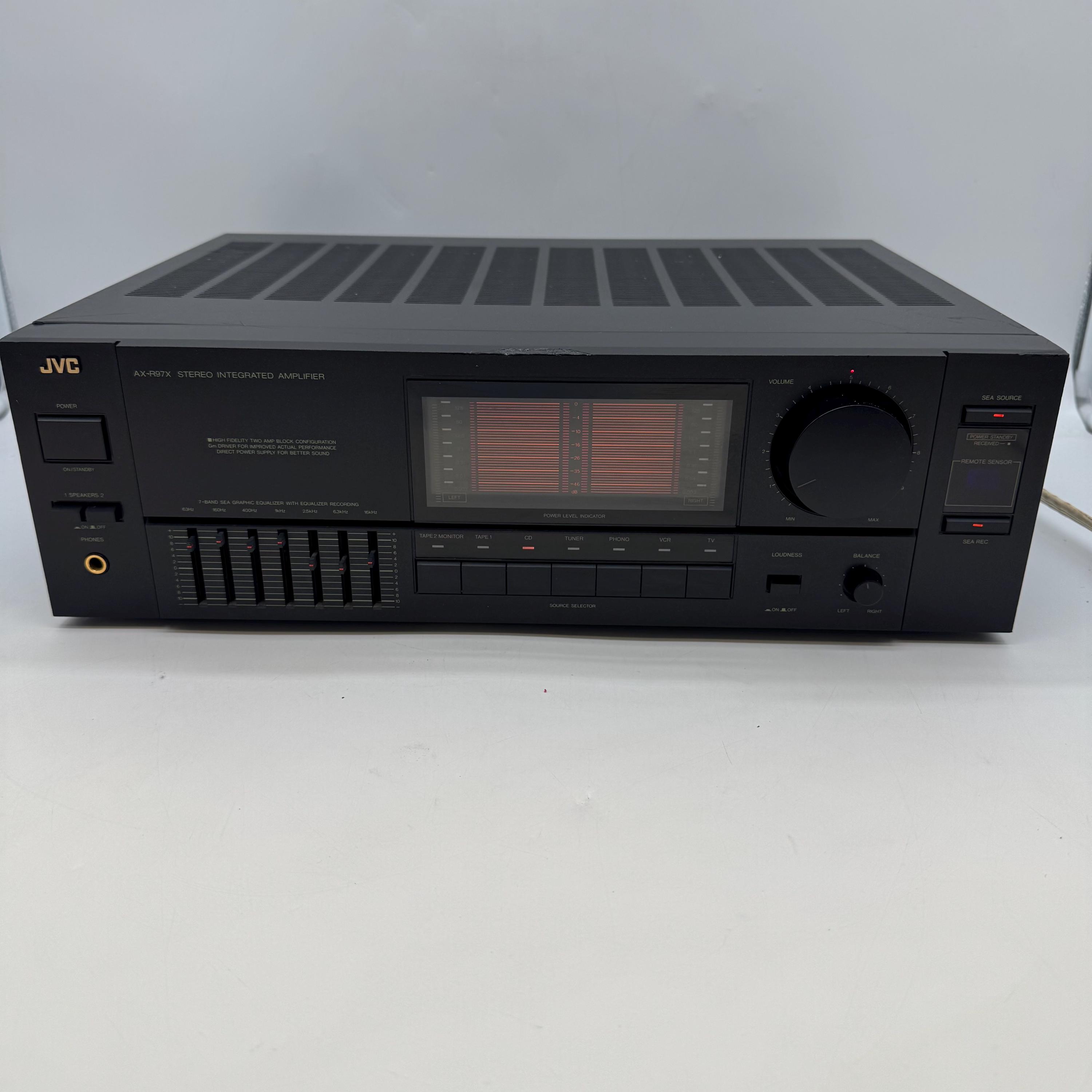 TRIO Stereo Integrated Amplifier 本体 Vintage 1990s JVC AX-R97BK Stereo Integrated Amplifier. Works